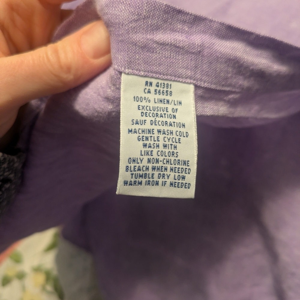 Ralph Lauren Purple Classic Fit Linen Button Down Shirt 4XL Tall - Picture 3 of 3